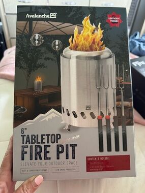 Avalanche Stainless Steel Tabletop Fire Pit - Silver